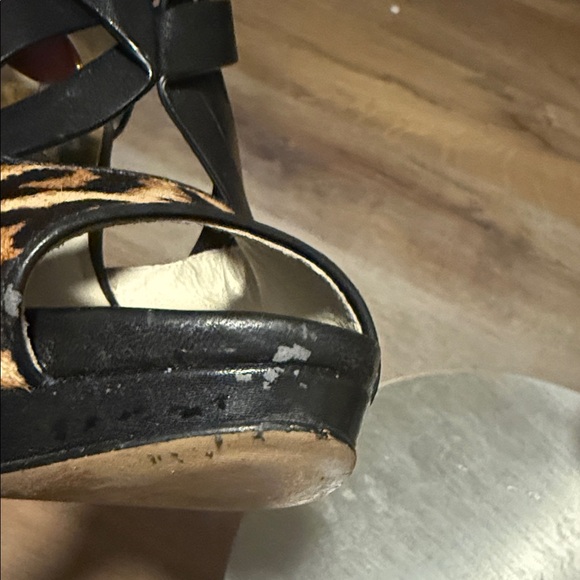 Pre-owned Michael Kors Black and Leopard Print Heels - Picture 13 of 15